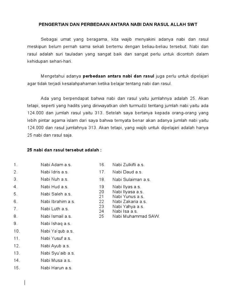 Hadits Rasulullah Saw Tentang Jumlah Nabi Secara Keseluruhan Diriwayatkan  Oleh - Gambar Islami