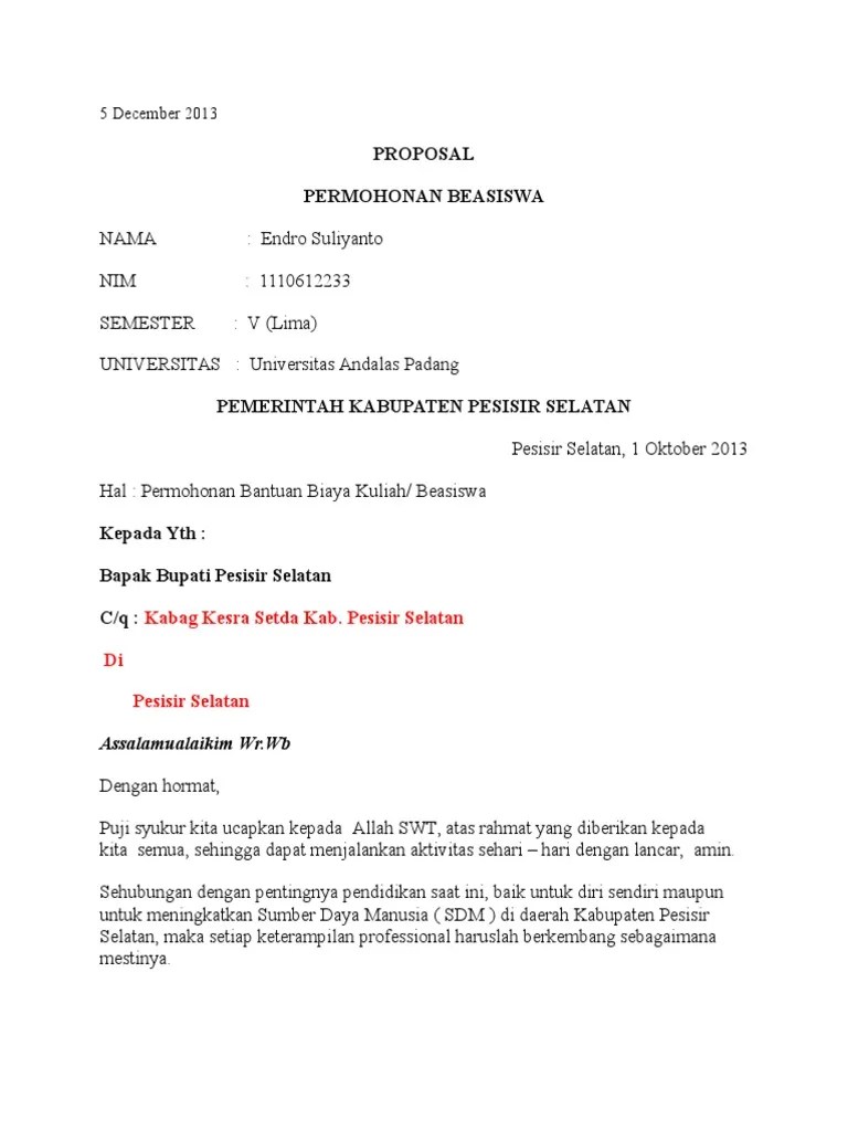 Proposal bantuan dana pendidikan program pasca sarjana. Contoh Proposal Pengajuan Beasiswa Pemda Pdf