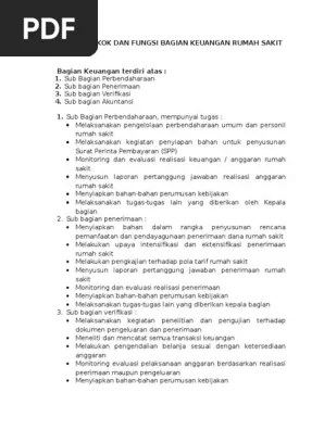 Sop Bagian Keuangan Rumah Sakit | PDF