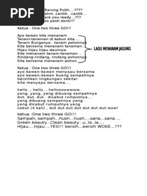 Yel Yel Lagu Menanam Jagung | PDF