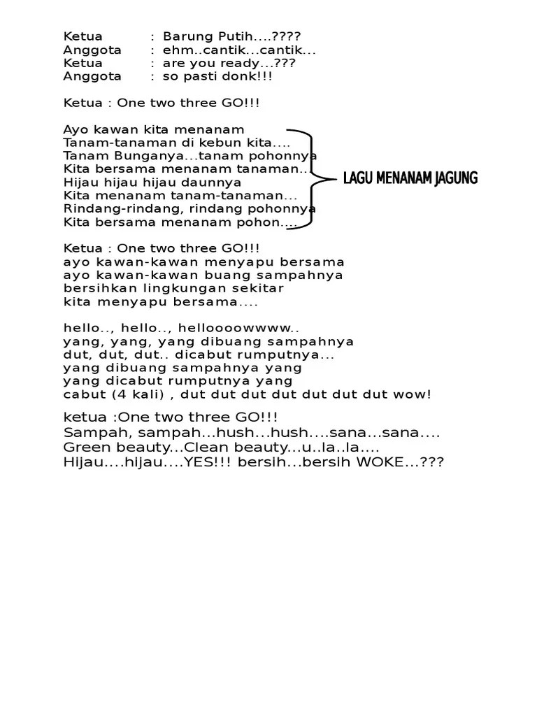 Tak pernah lelah, selalu belajar sampai bisa. Lagu Menanam Jagung Dinyanyikan Dengan Tempo