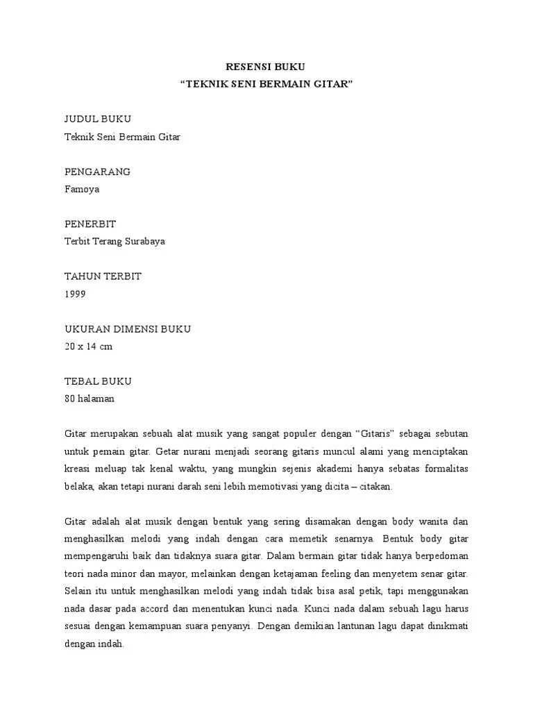 Teks Resensi Teknik Bermain Gitar – Gambaran