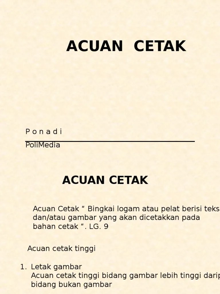 Acuan Cetak Tinggi | PDF