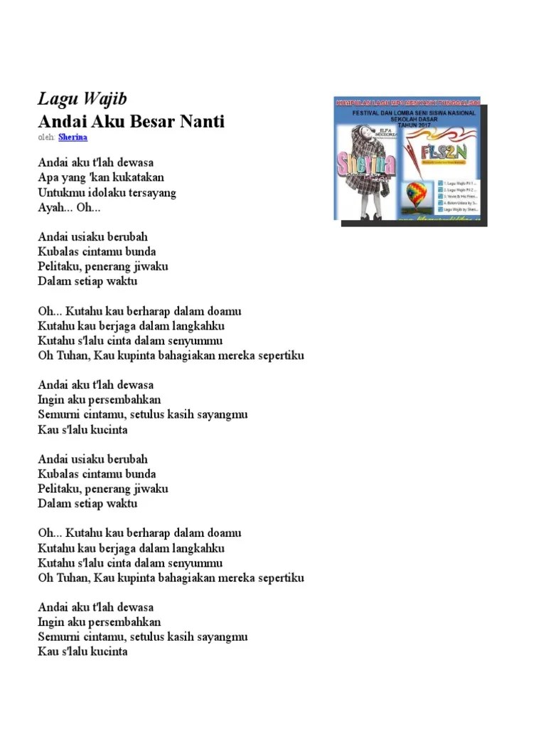 Maybe you would like to learn more about one of these? Lirik Lagu Wajib Fls2n Sd 2017