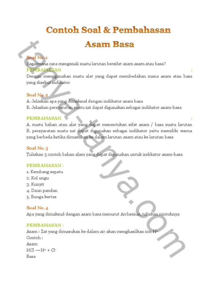 Contoh Soal Asam Basa | PDF
