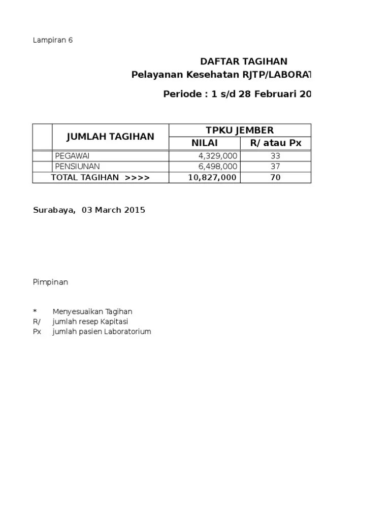 Contoh Surat Tagihan Dan Kwitansi | PDF