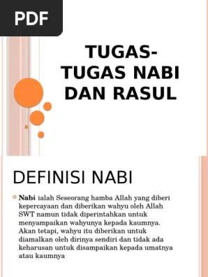 Tugas-Tugas Nabi Dan Rasul | PDF