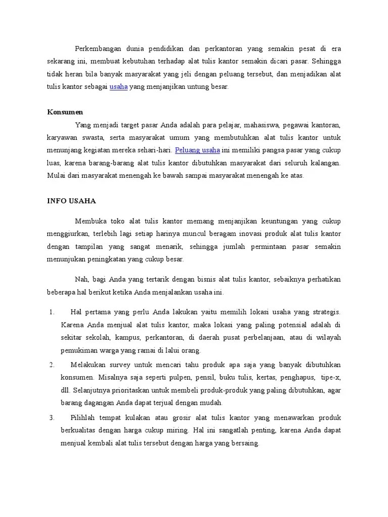 Diploma iii administrasi perkantoran fakultas ilmu sosial dan ilmu. Proposal Usaha Alat Tulis Kantor Gambaran