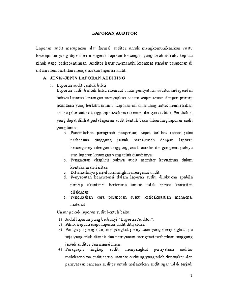 Opini wajar dengan pengecualian, laporan keuangan terlampir menyajikan . Sap 4 Audit Pdf