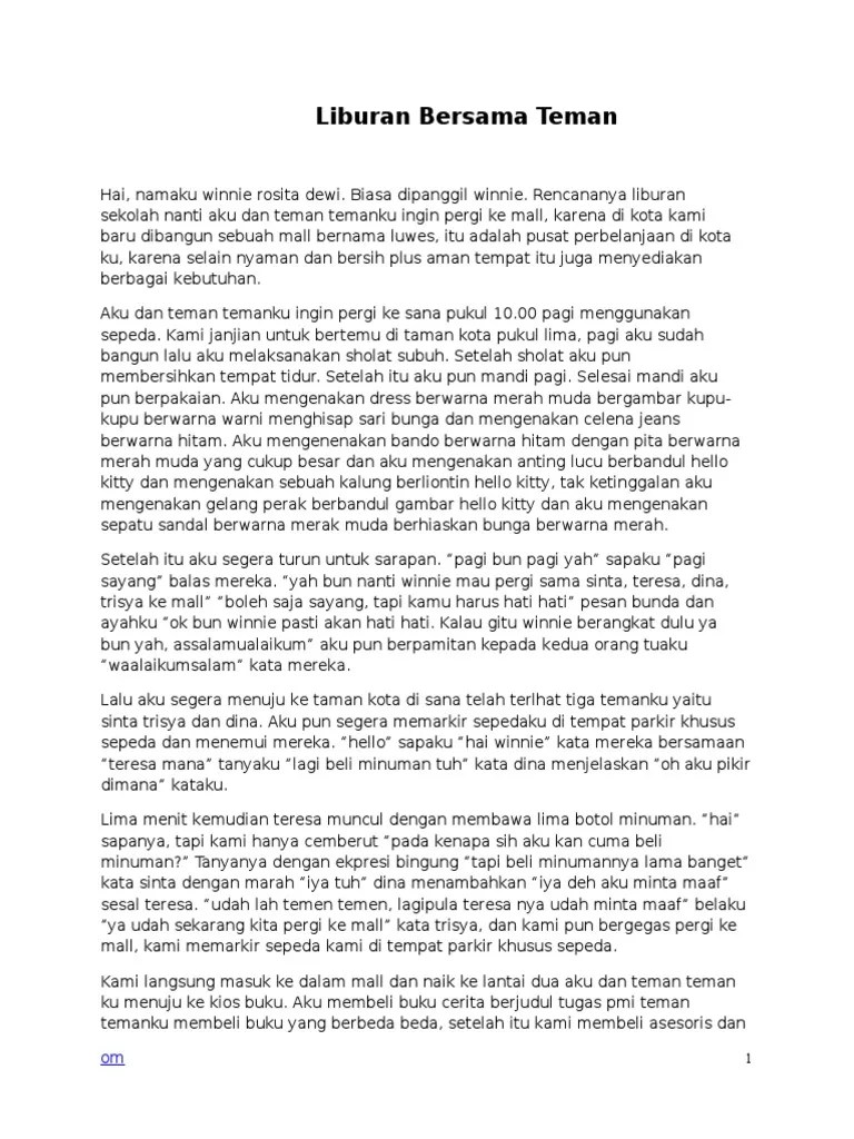 Pengalaman saat liburan di rumah bersama keluarga. Contoh Cerpen Liburan Bersama Keluarga Pigura