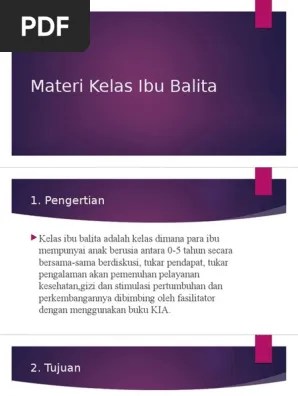 Penyelenggaraan kelas ibu balita 7 c. Materi Kelas Ibu Balita 2016 Pdf