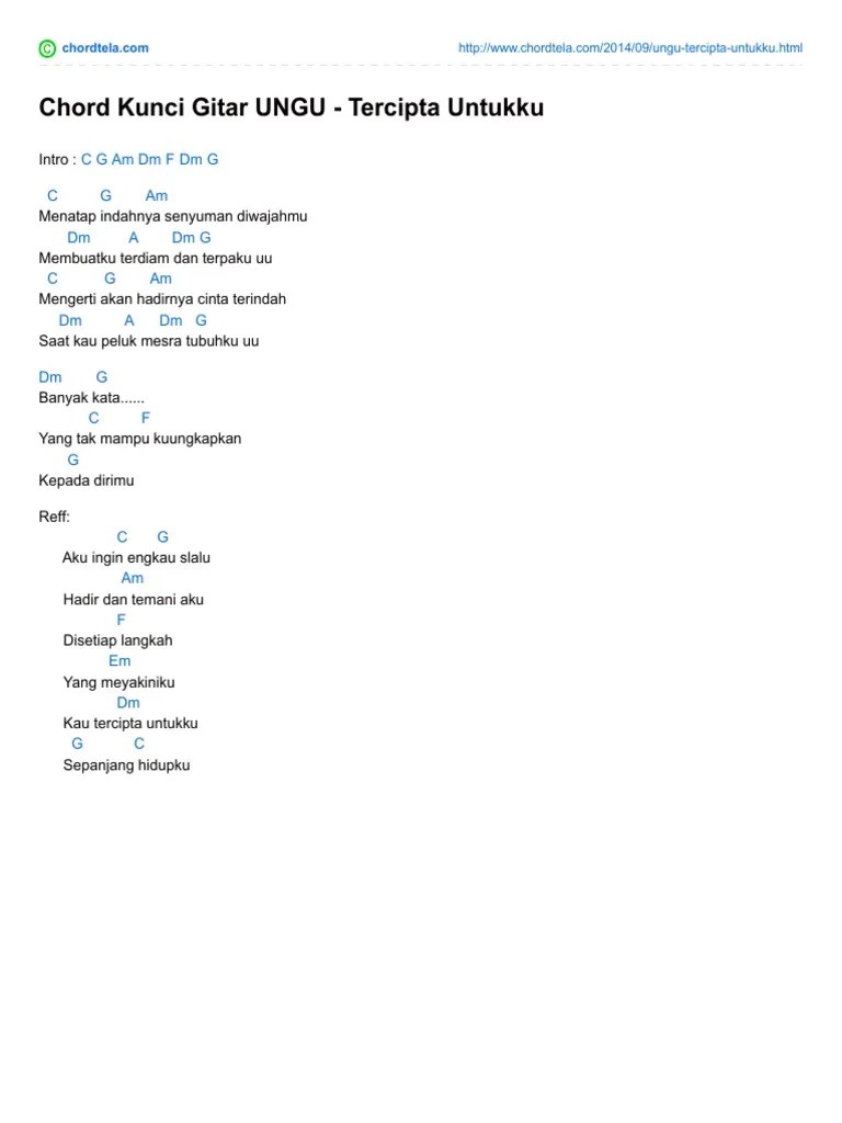 Kunci Gitar Senyum Bidadari