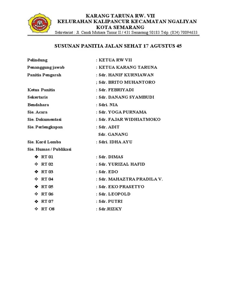 Jalan sehat merupakan salah satu kegiatan yang menjadi aspirasi anggota kps. Susunan Acara Lomba 17 Agustus Sd Jaten