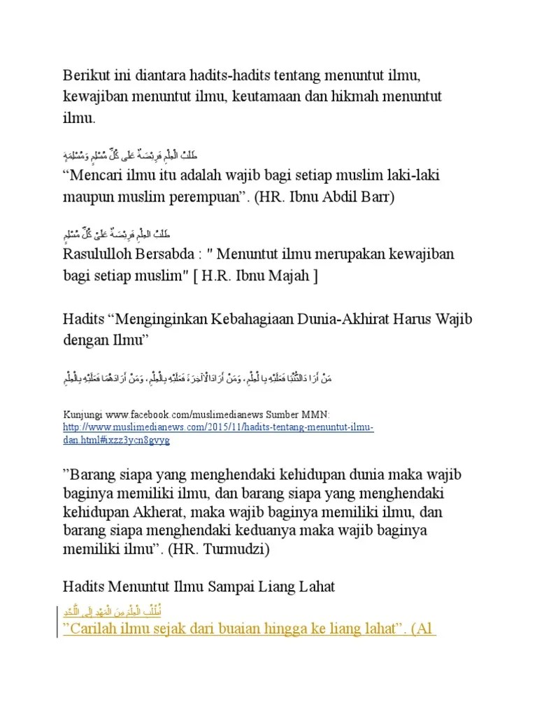 Berikut Ini Diantara Hadits | PDF