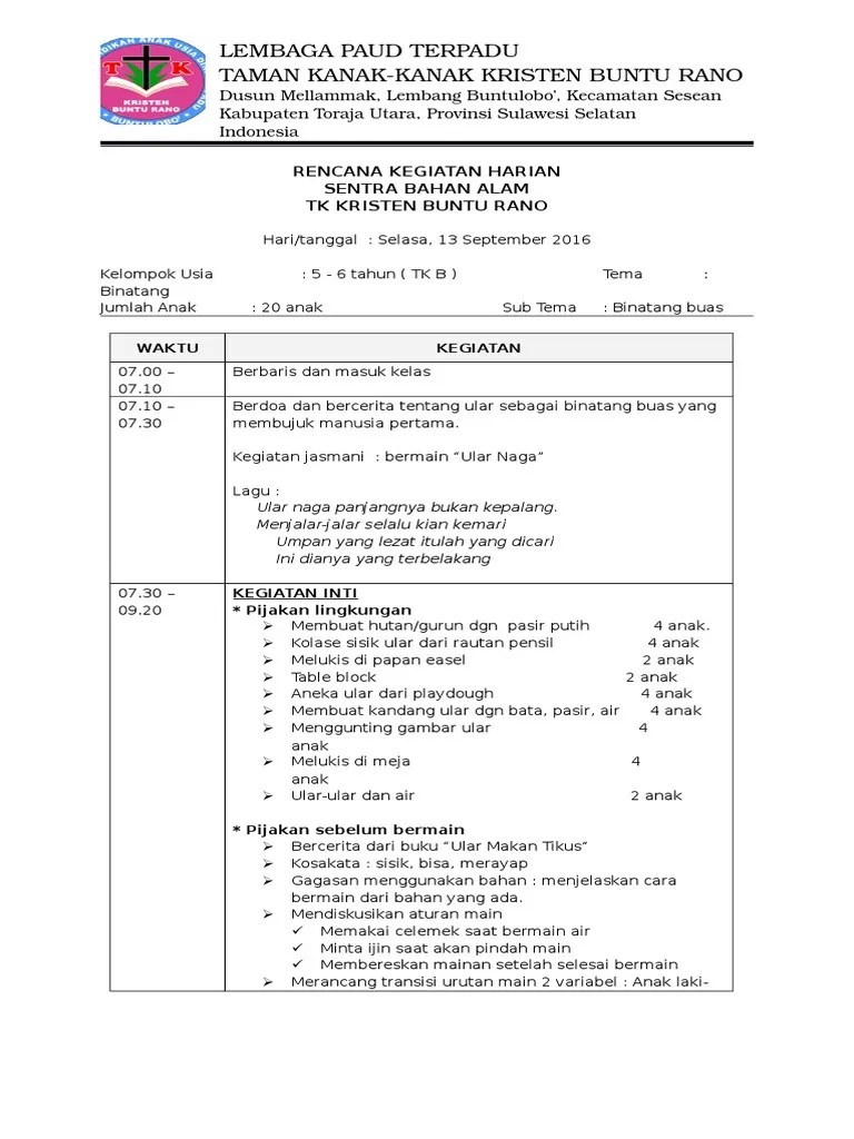 Sentra bahan alam untuk mengembangkan kecerdasan naturalis anak usia dini di. Rkh Sentra Bahan Alam Pdf