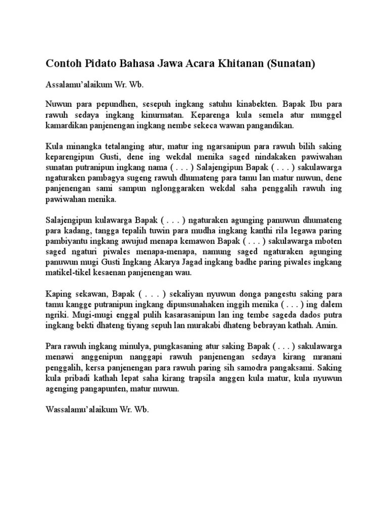 Pidato Khitanan Bahasa Jawa – Penggambar