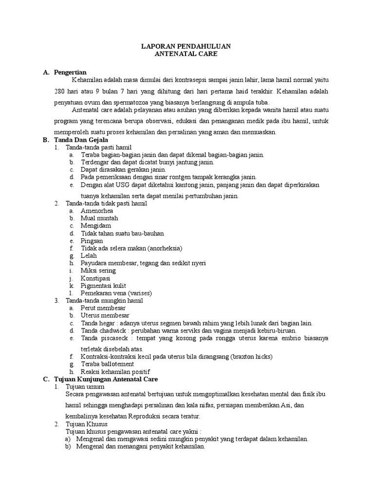 Aliran darah di pembuluh darah terhenti setelah terjadi sumbatan koroner akut, kecuali sejumlah kecil. Laporan Pendahuluan Antenatal Care