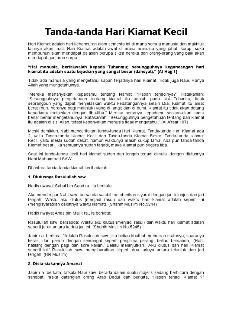 Tanda Kiamat Kecil | PDF