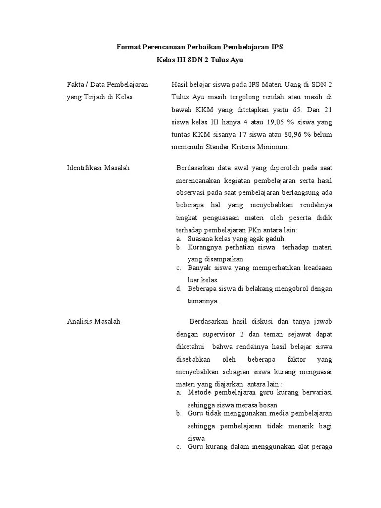 Peraga pada siswa kelas iii. 10 Format Perencanaan Perbaikan Pembelajaran Matematika Kelas Iv Pdf