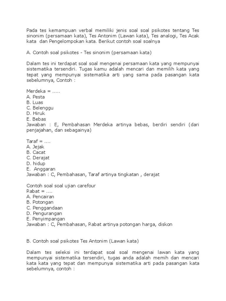 Psikotes | PDF
