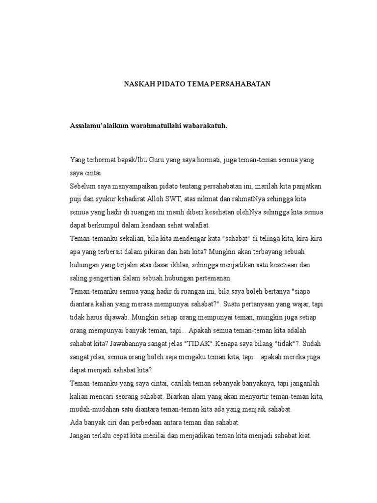 Ceramah Singkat Tentang Pertemanan – Tulisan