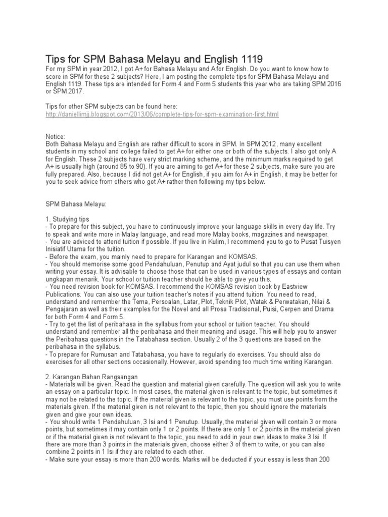 Paraphrasing tool untuk bahasa melayu. Tips For Spm Bahasa Melayu And English 1119 Pdf Essays Question