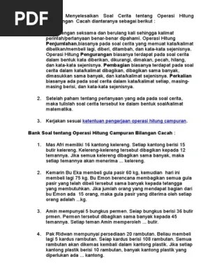 Soal Cerita Matematika | PDF