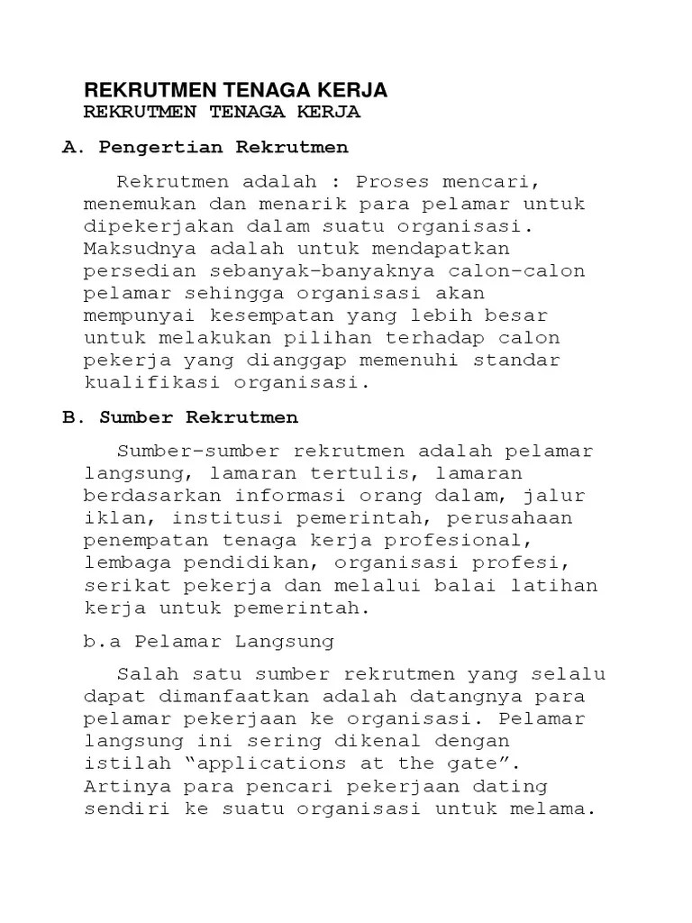 Rekrutmen Tenaga Kerja - New | PDF