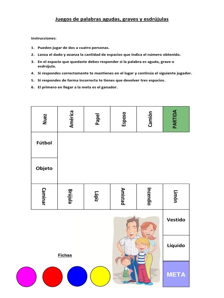 Agudas, llanas y esdrújulas ▻ayúdanos a crecer suscríbete: . Juego De Palabras Agudas Y Esdrujulas Pdf Pdf
