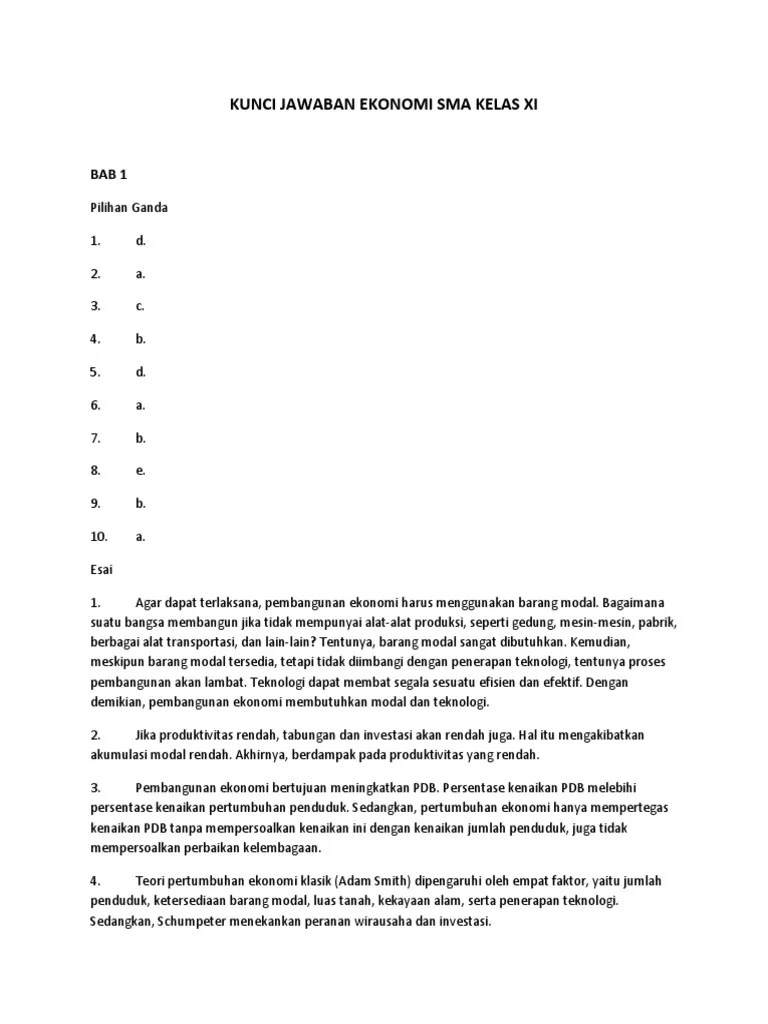 Contoh Soal Ekonomi Kelas 11 Semester 2 Kurikulum 2013