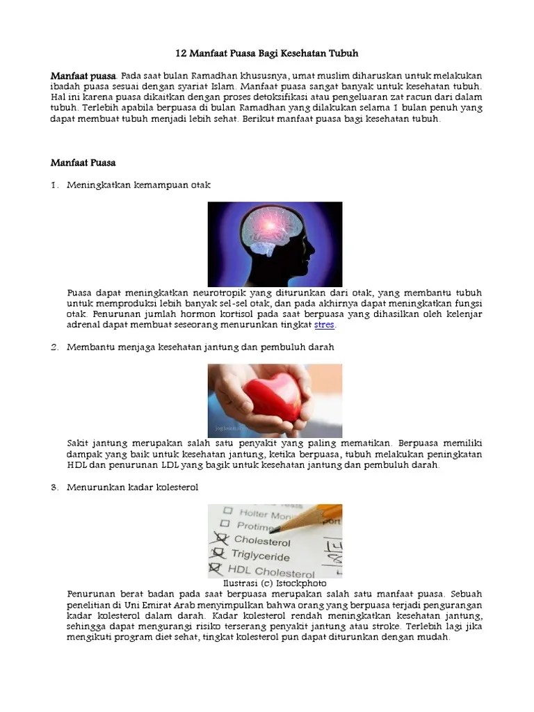 12 Manfaat Puasa Bagi Kesehatan Tubuh | PDF