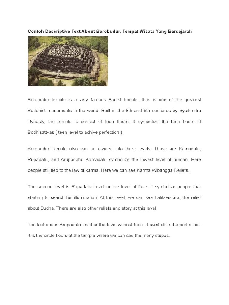 Contoh descriptive text candi prambanan, contoh descriptive text bahasa inggris, contoh descriptive text tentang tempat wisata, . Contoh Descriptive Text About Borobudur Pdf