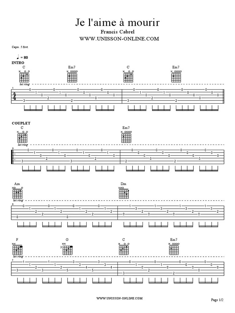 Je L`Aime à Mourir (2 guitares).mus