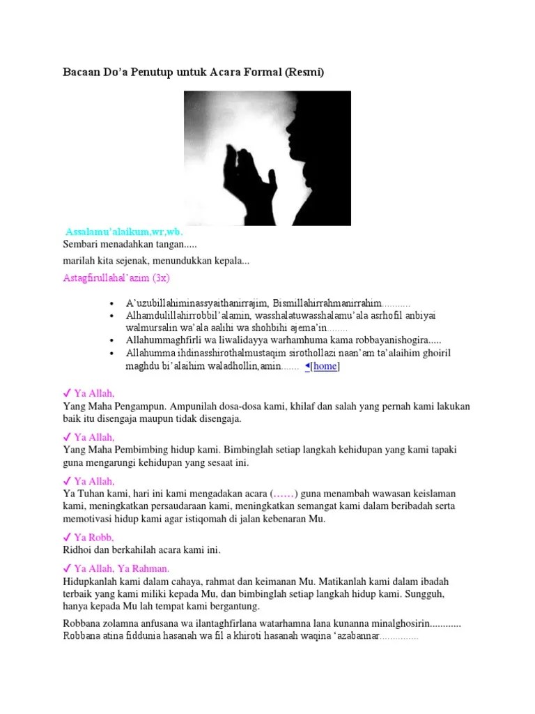 Doa Penutup Acara - Kata Kata Cinta