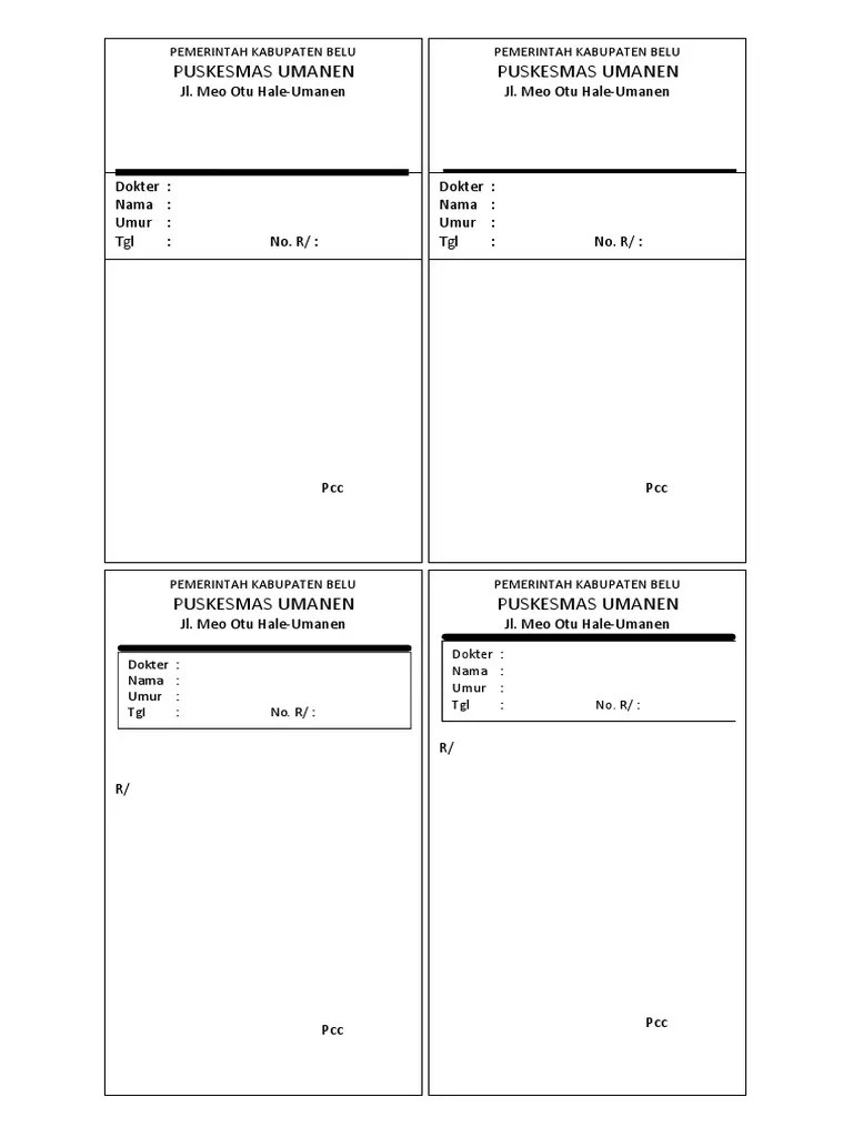 Form Copy Resep | PDF