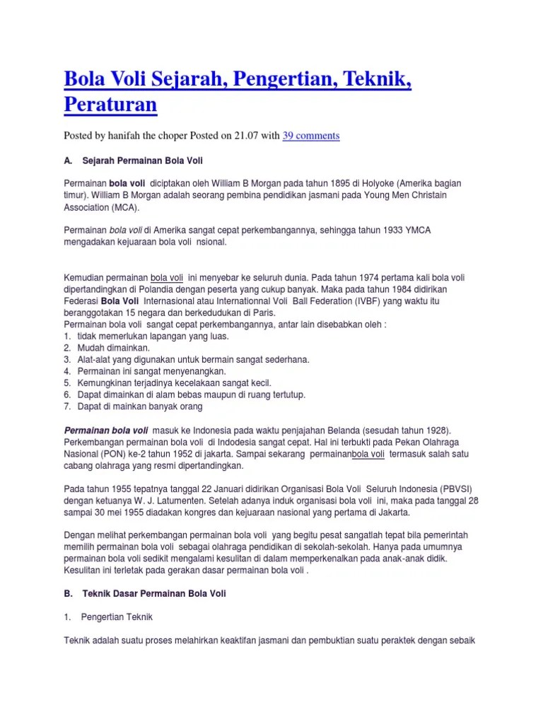 Bola Voli Sejarah | PDF