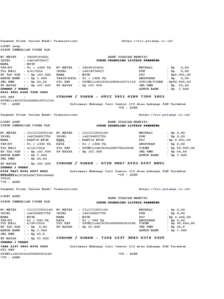 Kemudian tunggulah hingga atm tersebut mengeluarkan struk yang cara isi ulang token listrik pln via gerai alfamart dan . Struk Listrik Pdf