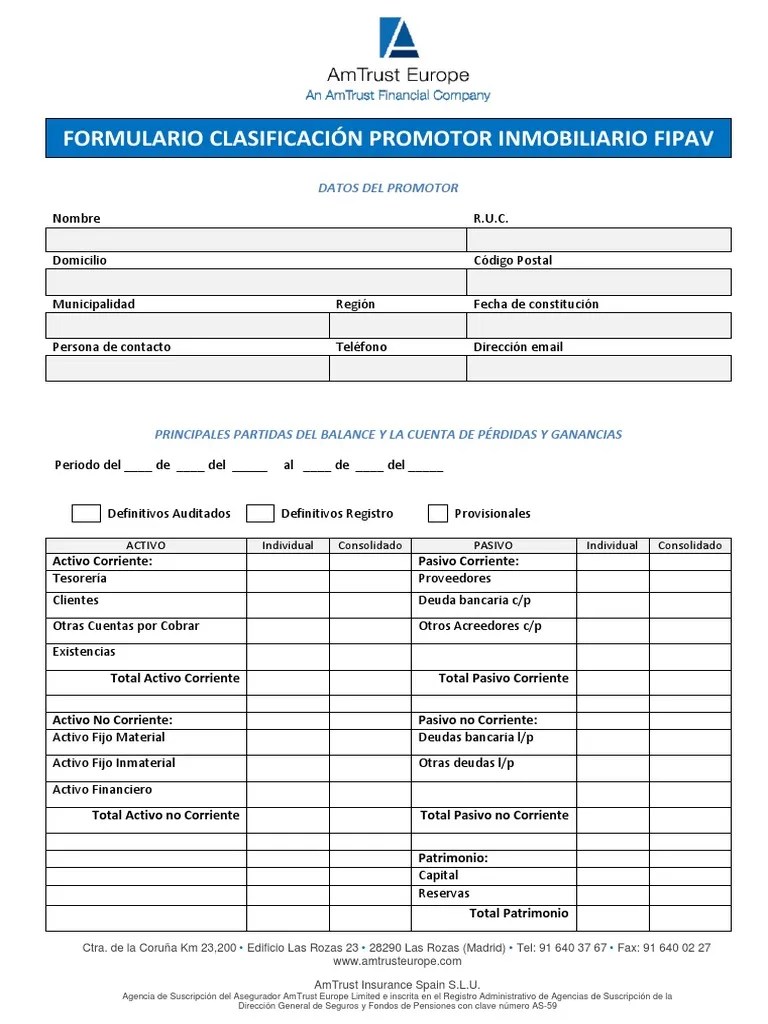 A.2.2 Formulario Pre-Clasificación Promotor FIPAV | PDF | Deuda | Business