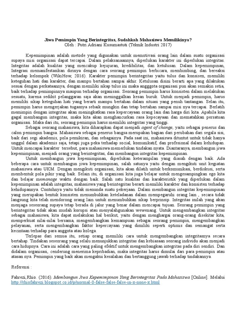 Contoh Essay Kepemimpinan – Beinyu.com