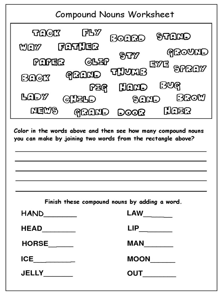 compound nouns worksheet pdf pdf linguistic morphology semantic units