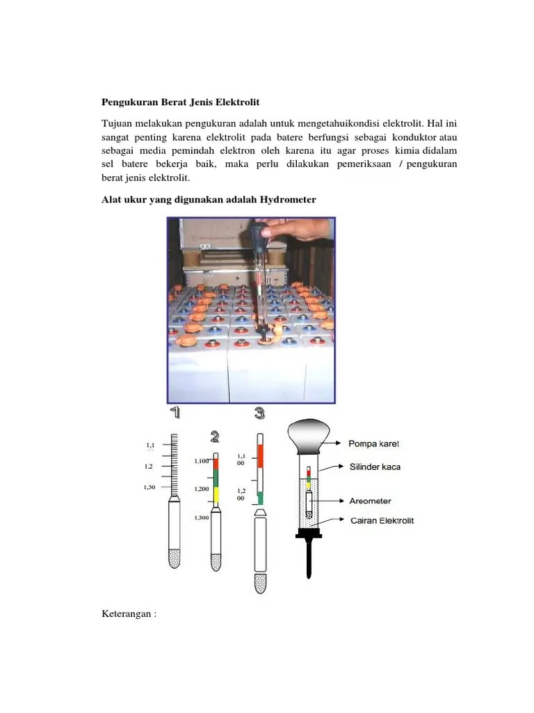 Pengukuran Berat Jenis Elektrolit | PDF