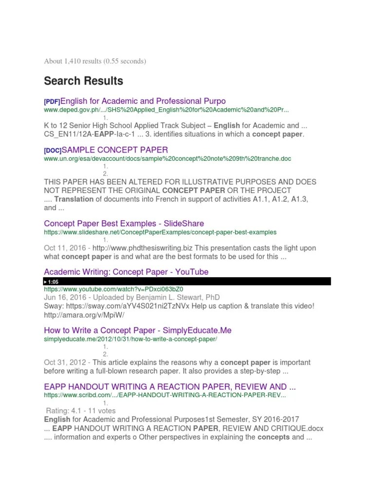 100 concept paper ideas 1. Academic Concept Paper Pdf