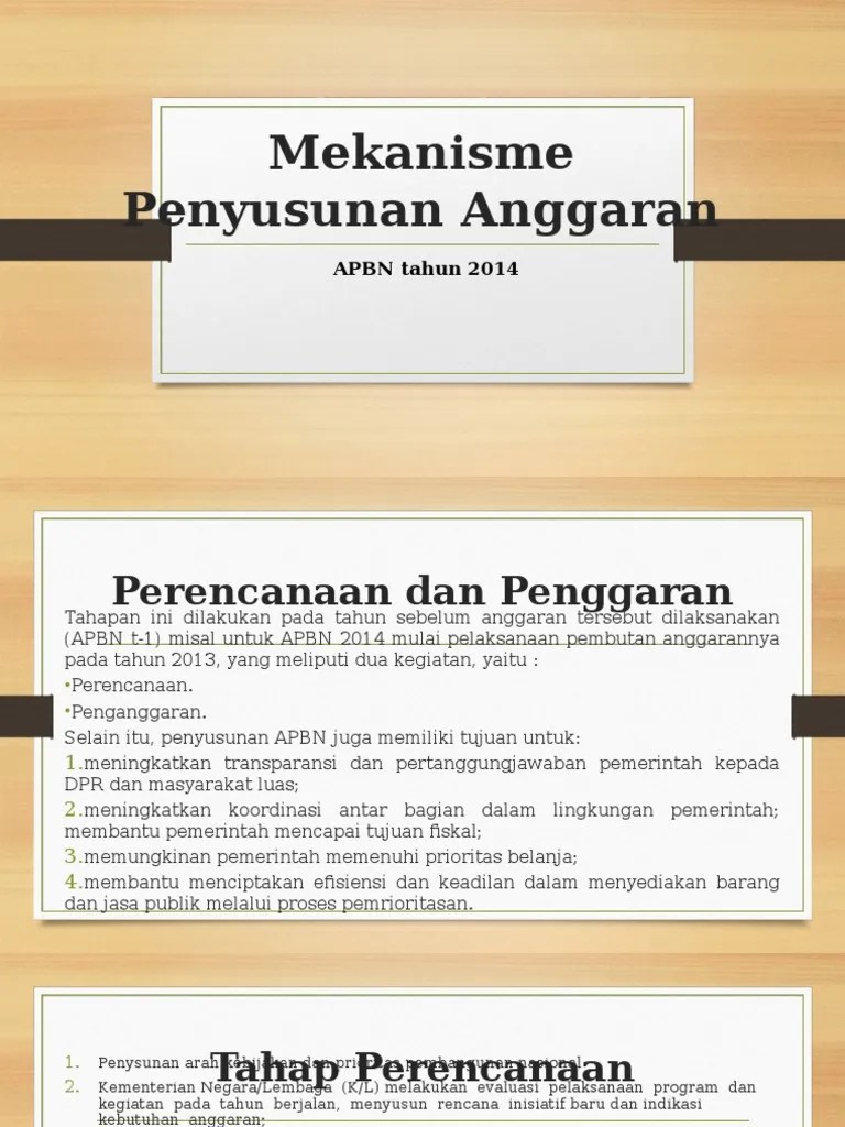 Mekanisme Penyusunan Anggaran | PDF