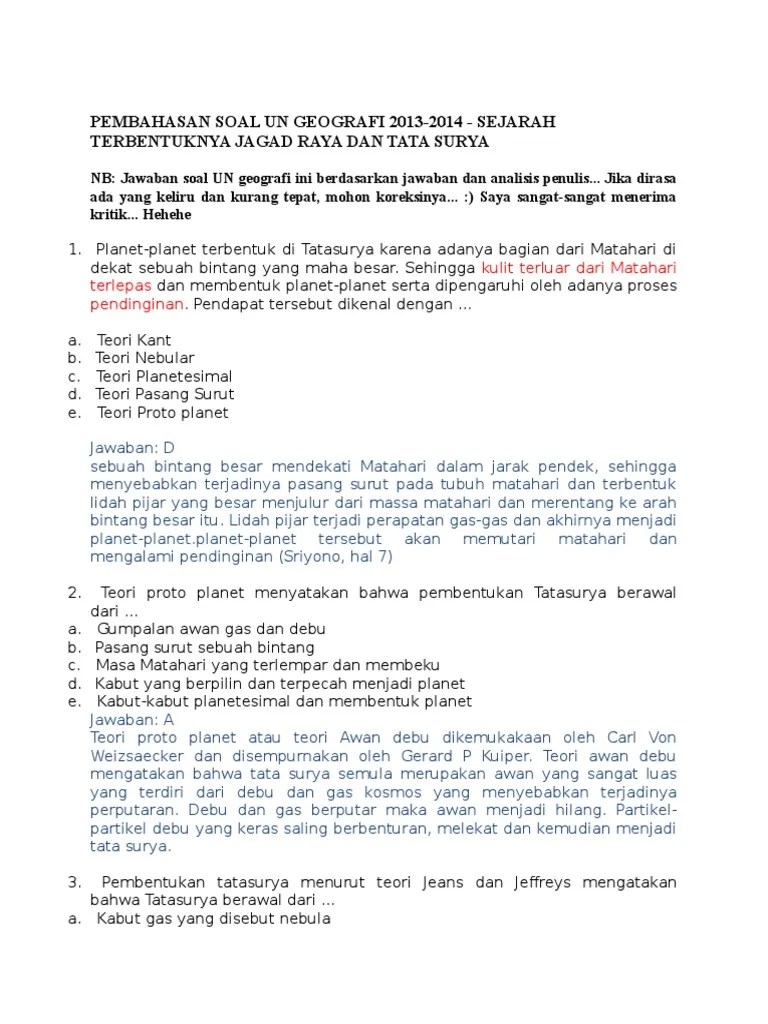 Pembahasan Soal Un Geografi 2013 | PDF
