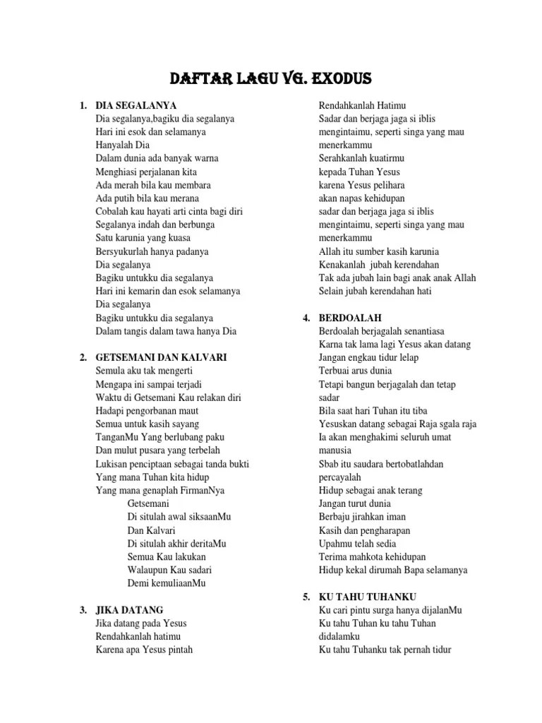 Exoodus PX Lagu | PDF