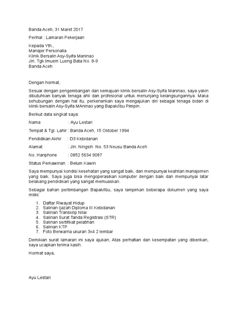 Contoh surat lamaran kerja di rs siloam makassar. Contoh Surat Lamaran Kerja Rumah Sakit Siloam Palembang ...