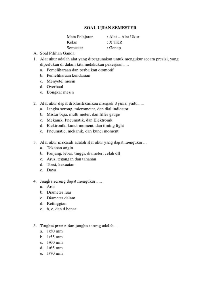 SOAL Alat Ukur | PDF