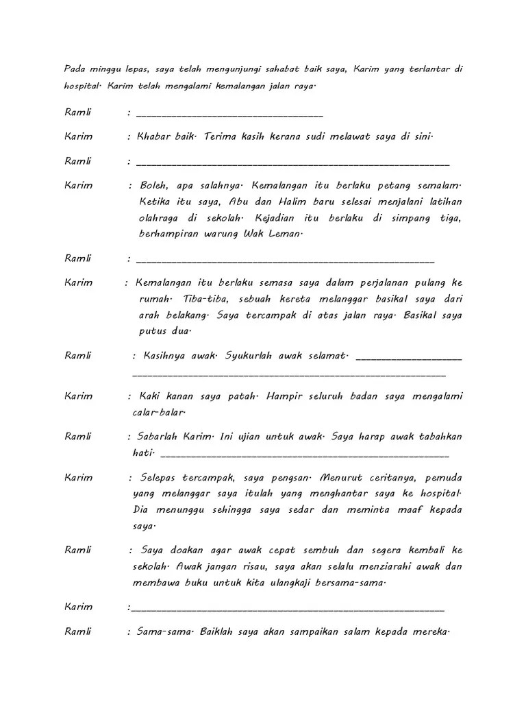 1,415 views jul 4, 2021 #bahasamelayu . Karangan Dialog Kemalangan Pdf
