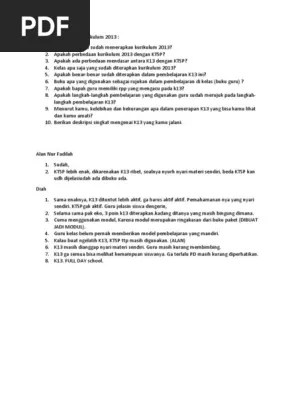 Mata pelajaran tertentu mendukung kompetensi tertentu. Pertanyaan Seputar Kurikulum 2013 Siswa Awal