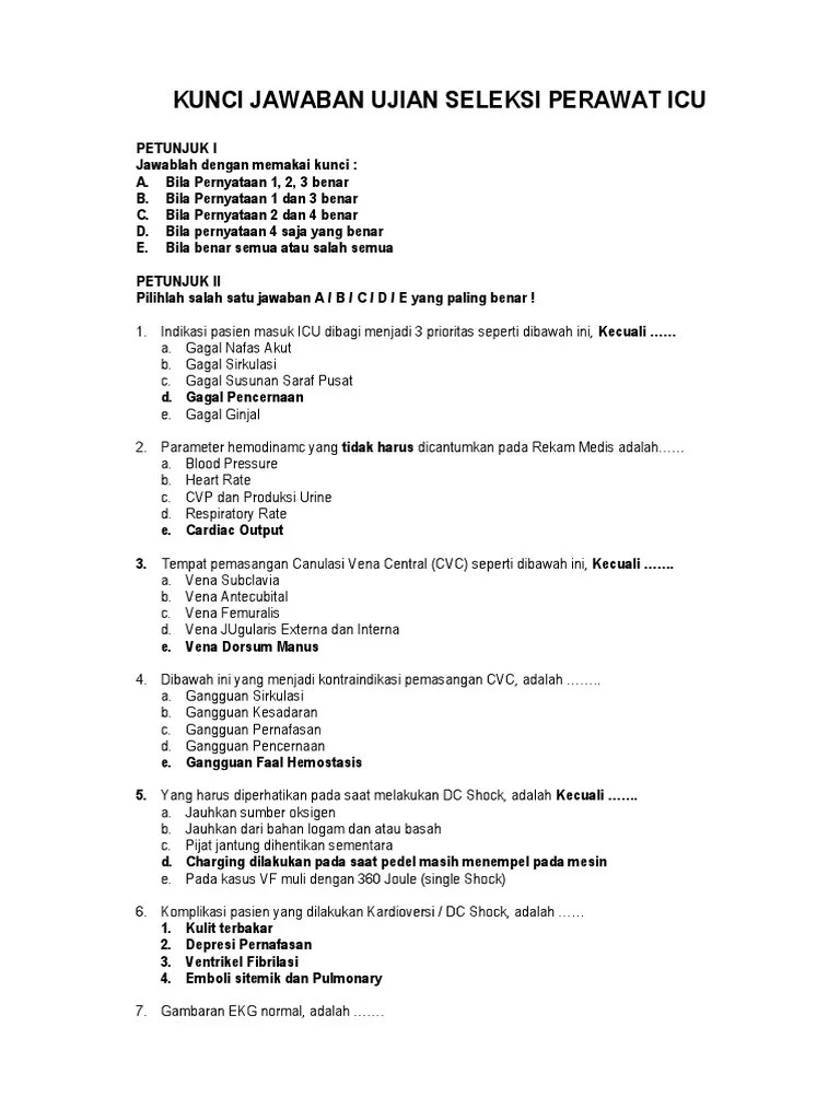 Setiap soal berdurasi 50 detik cara menjawab & mendapatkan kunci. Contoh Soal Uji Kompetensi Perawat Dan Kunci Jawaban Mudah